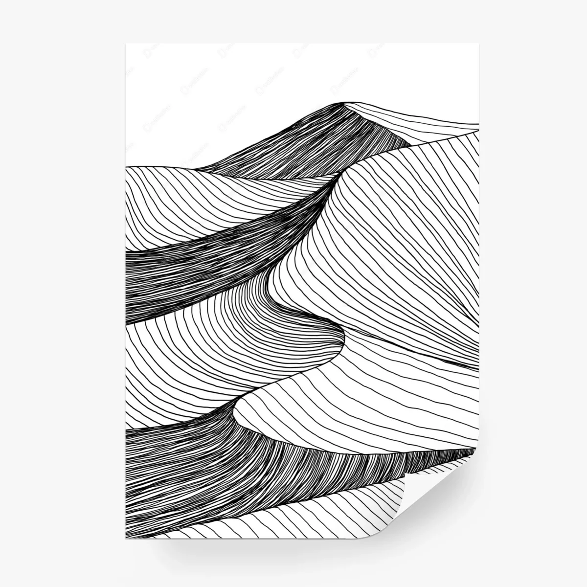 Wall mural abstract dune line composition • Wallissimo®