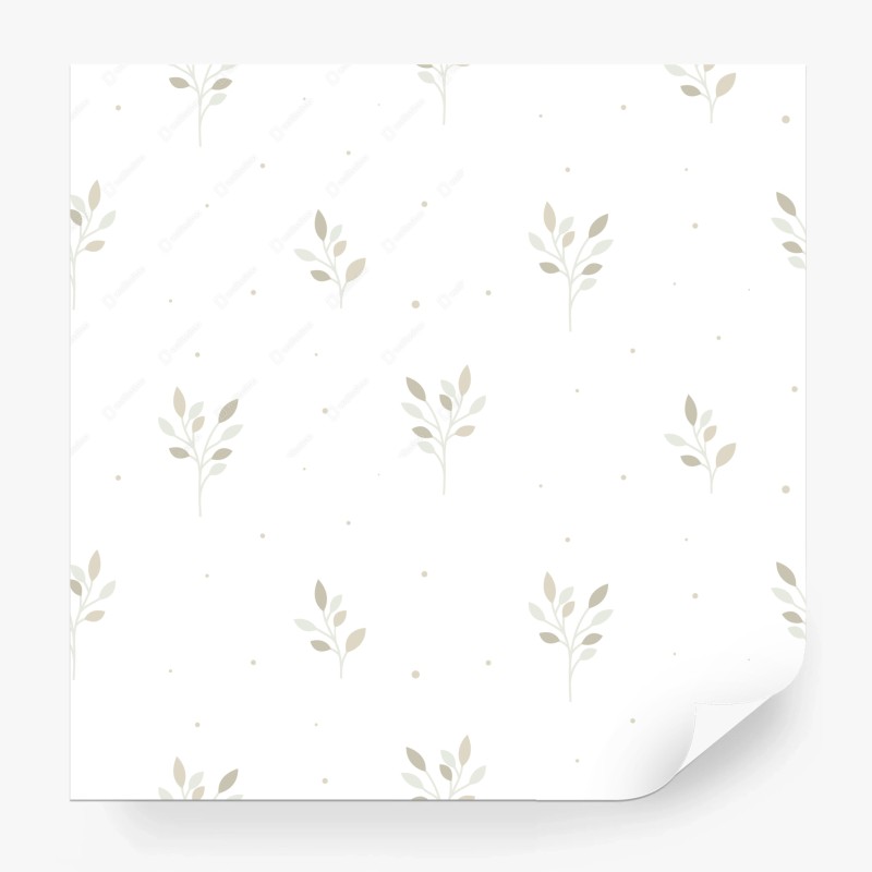 Wall mural soft botanical leaf pattern