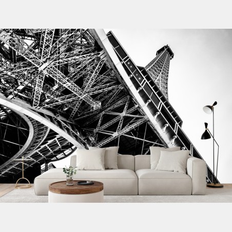 Wall mural dramatic perspective of the Eiffel Tower • Wallissimo®