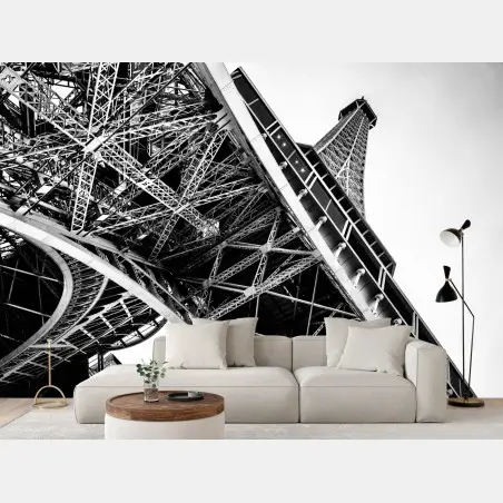 Wall mural dramatic perspective of the Eiffel Tower • Wallissimo®