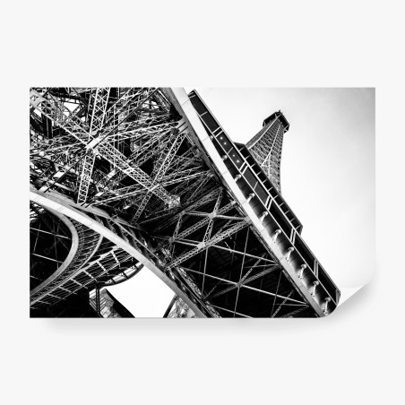 Wall mural dramatic perspective of the Eiffel Tower • Wallissimo®
