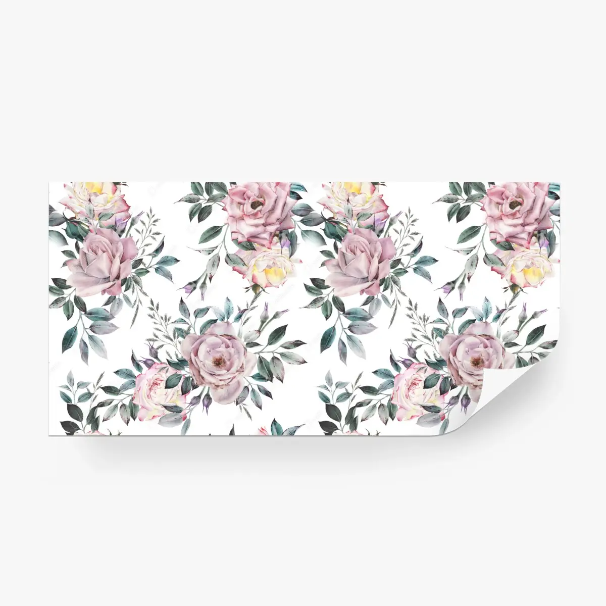 Wall mural watercolor pastel rose floral pattern • Wallissimo® Wall mural watercolor pastel rose floral pattern • Wallissimo®