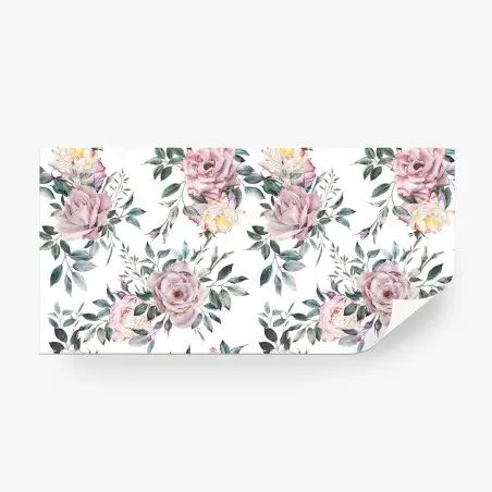 Wall mural watercolor pastel rose floral pattern • Wallissimo®