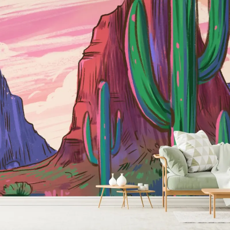 Wall mural Arizona desert with cacti