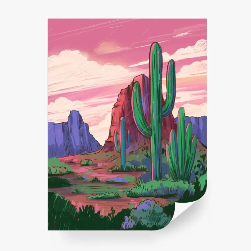 Wall mural Arizona desert with cacti