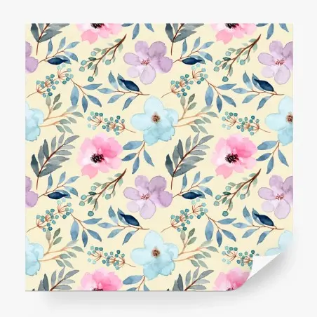 Wall mural soft watercolor floral pattern • Wallissimo®