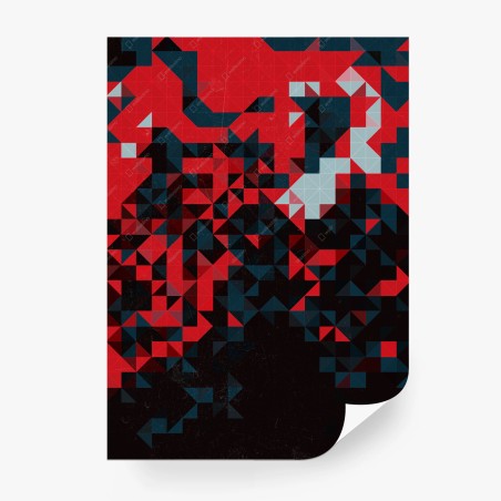 Wall mural bold red geometric mosaic • Wallissimo®