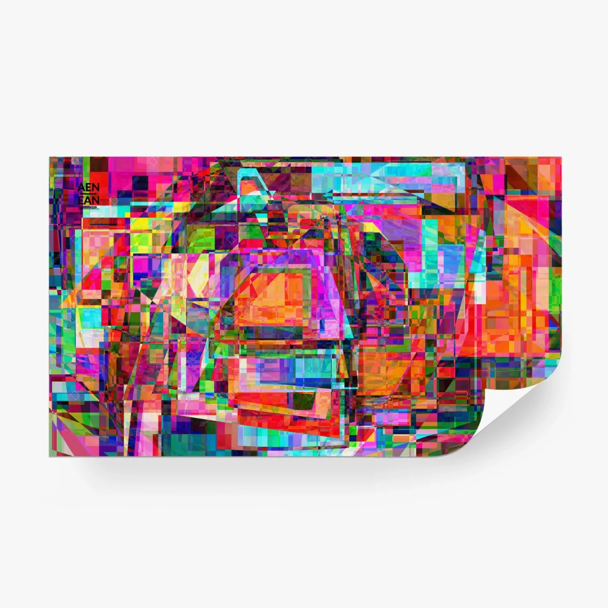 Wall mural vibrant geometric abstract composition • Wallissimo®