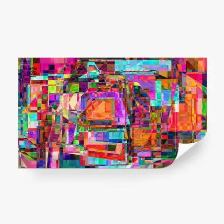 Wall mural vibrant geometric abstract composition • Wallissimo®