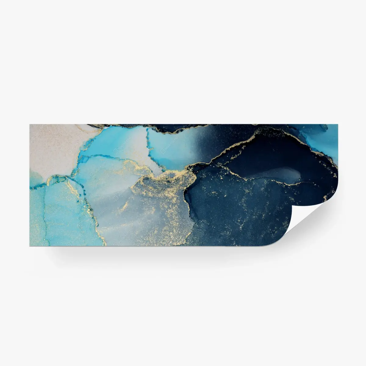 Wall mural turquoise marble abstract with gold veins • Wallissimo®
