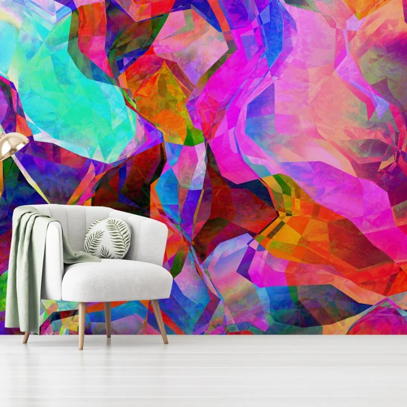 Wall mural vibrant geometric abstract composition
