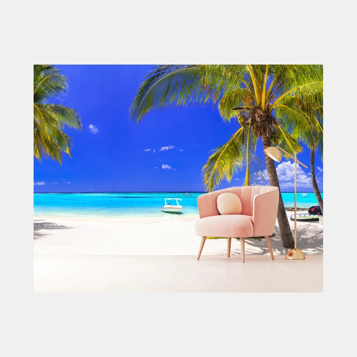 Wall mural tropical turquoise beach paradise • Wallissimo®