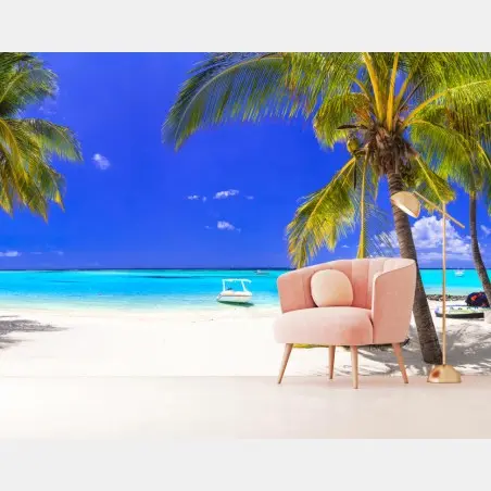 Wall mural tropical turquoise beach paradise • Wallissimo®