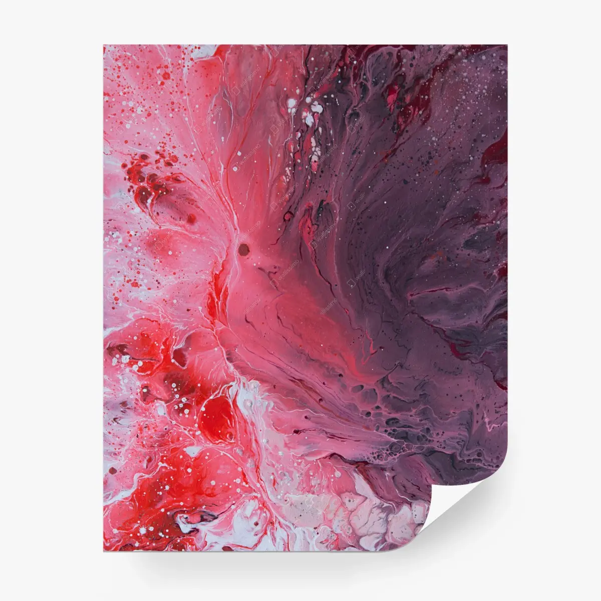 Wall mural vibrant pink and purple fluid abstract • Wallissimo®