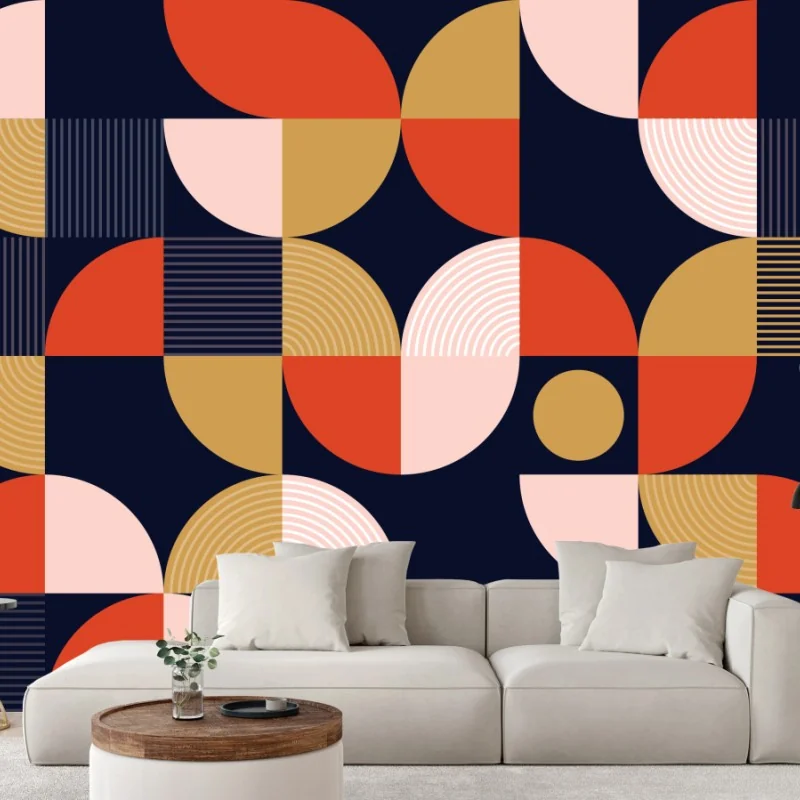 Wall mural retro geometric pattern • Wallissimo®