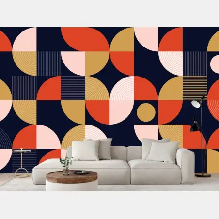 Wall mural retro geometric pattern • Wallissimo®