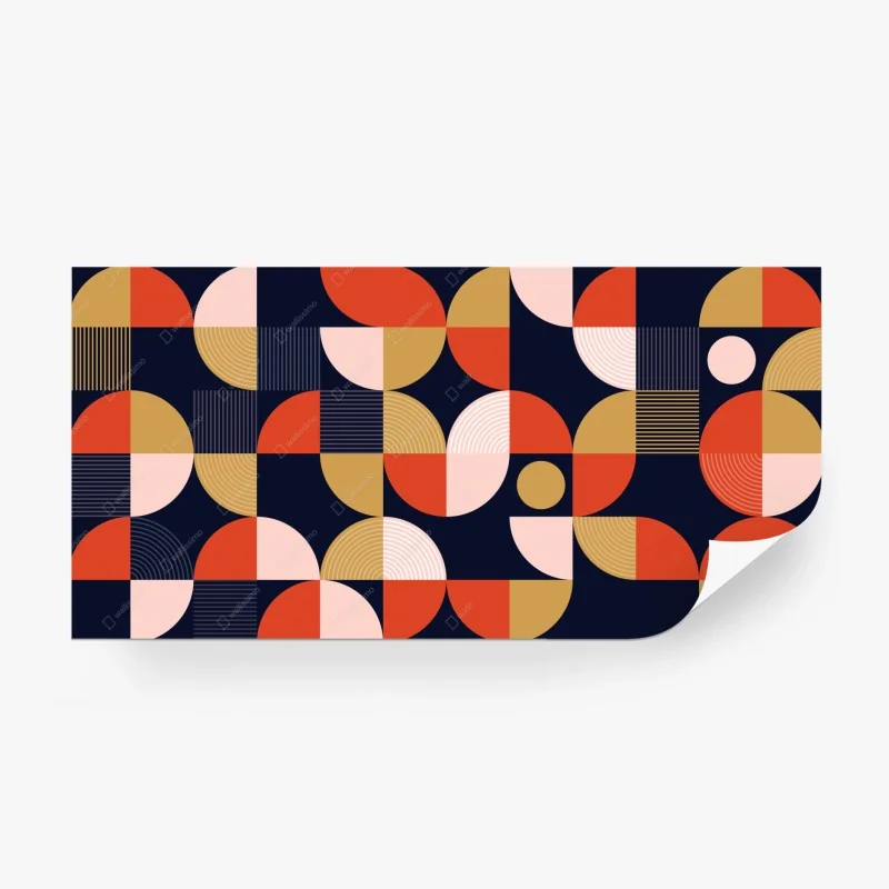 Wall mural retro geometric pattern • Wallissimo®