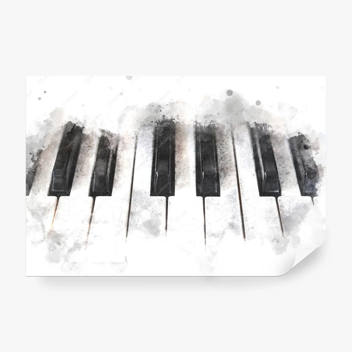 Wall mural watercolor piano keys composition • Wallissimo® Wall mural watercolor piano keys composition • Wallissimo®