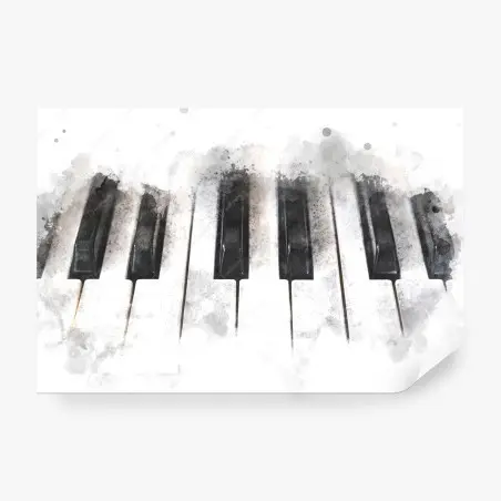 Wall mural watercolor piano keys composition • Wallissimo®