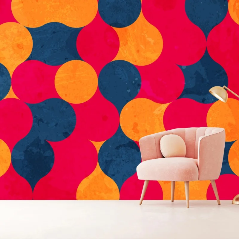 Wall mural vibrant geometric pattern in bold colors
