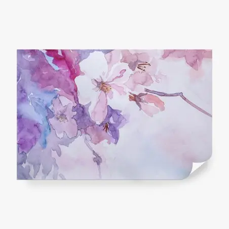 Wall mural delicate watercolor blossoms • Wallissimo®