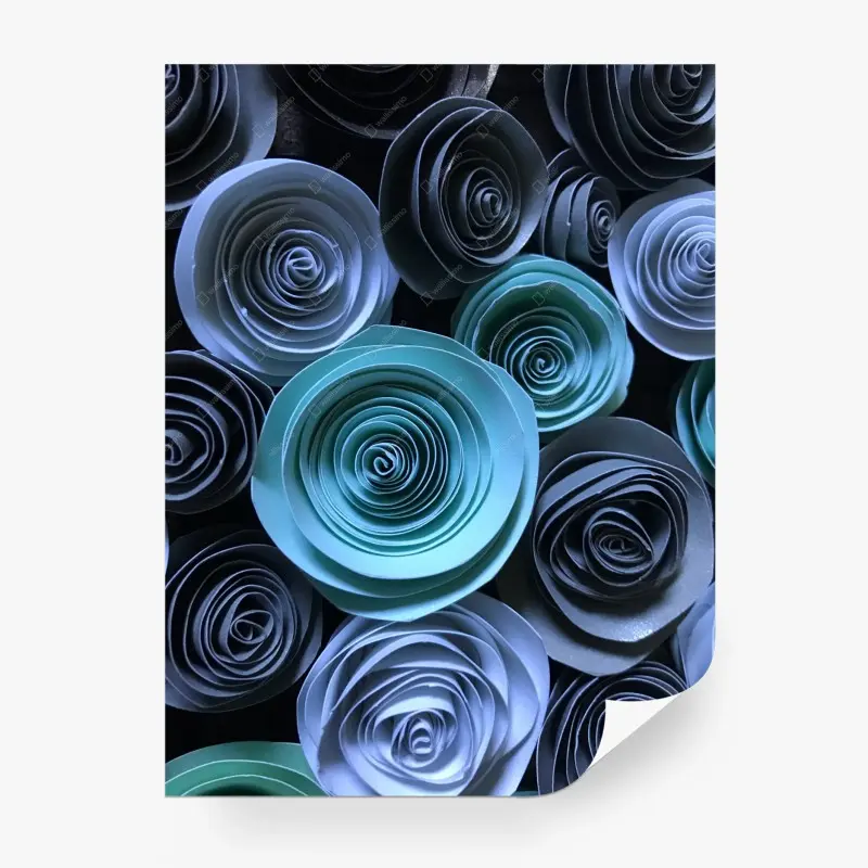 Wall mural navy damask tile pattern • Wallissimo®
