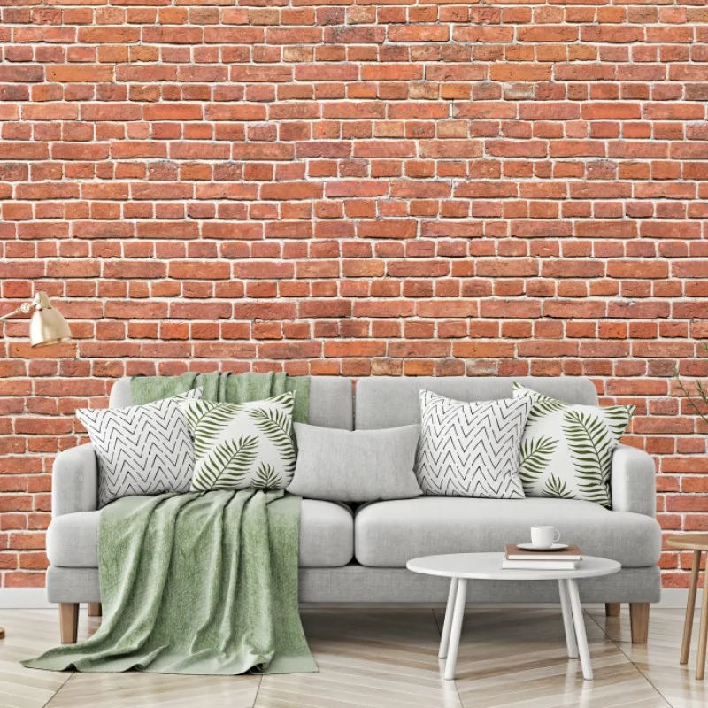 Wall mural exposed red brick texture • Wallissimo®