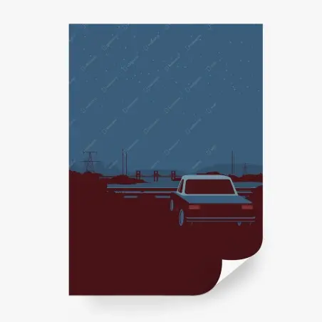 Wall mural midnight drive by the bridge • Wallissimo®