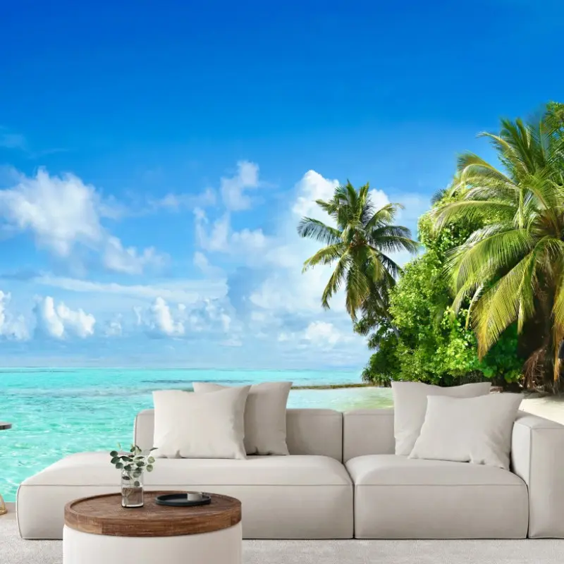 Wall mural tropical Maldives beach escape