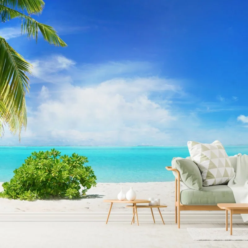 Wall mural Maldives turquoise beach escape