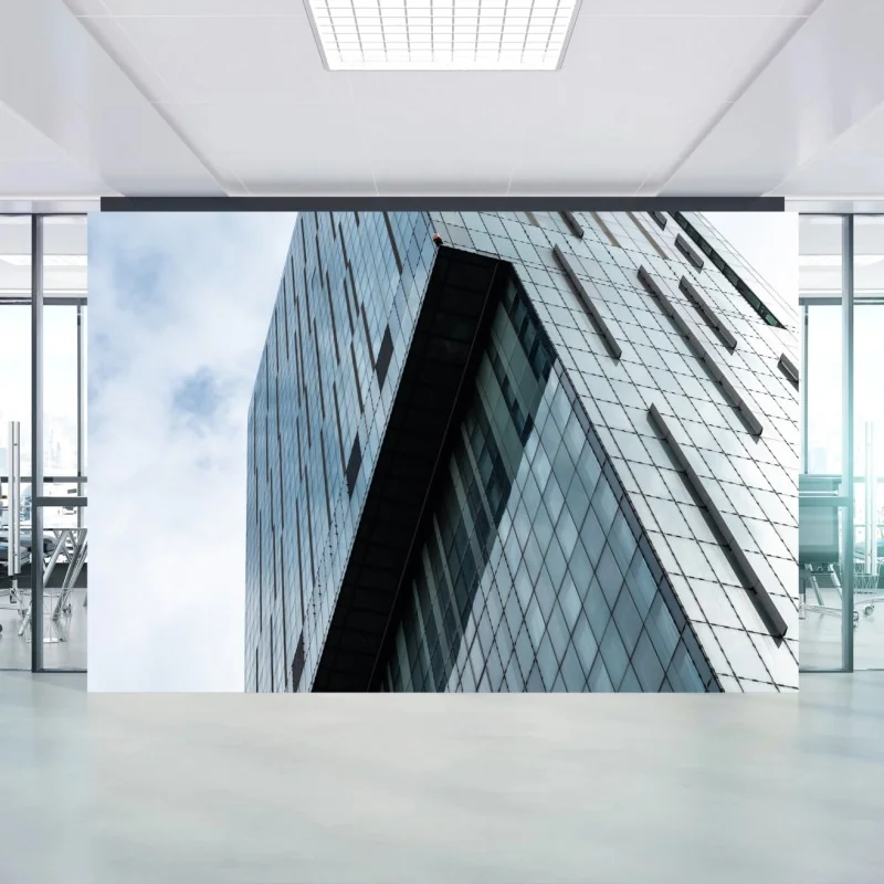 Wall mural towering glass skyscraper perspective