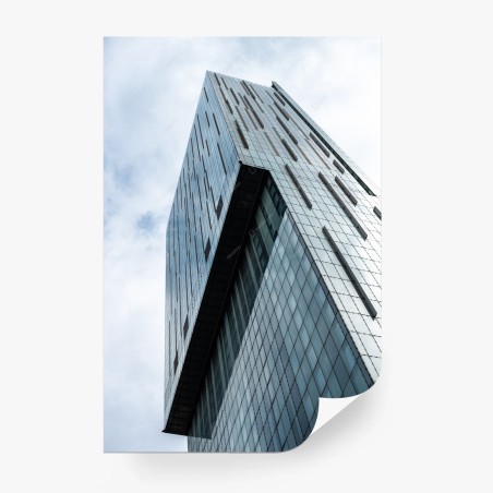 Wall mural towering glass skyscraper perspective • Wallissimo®
