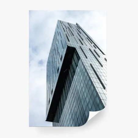 Wall mural towering glass skyscraper perspective • Wallissimo®