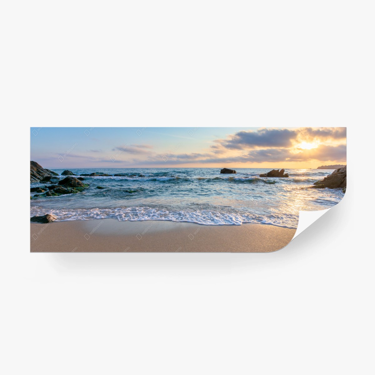 Wall mural sunrise over tranquil beach • Wallissimo®