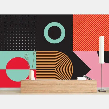 Wall mural brutalist geometric composition • Wallissimo®