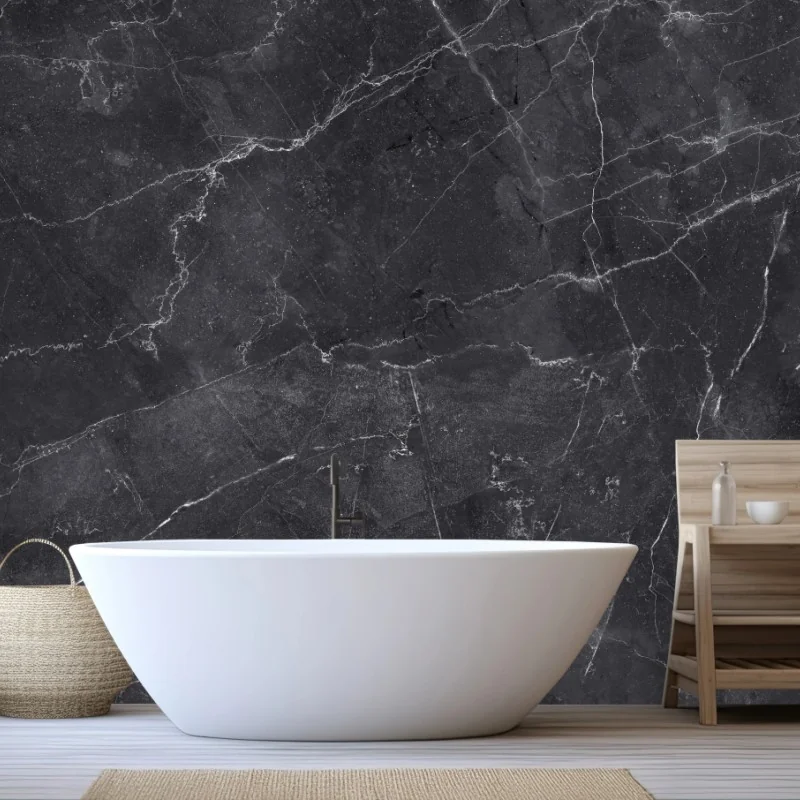 Wall mural black marble texture wall art
