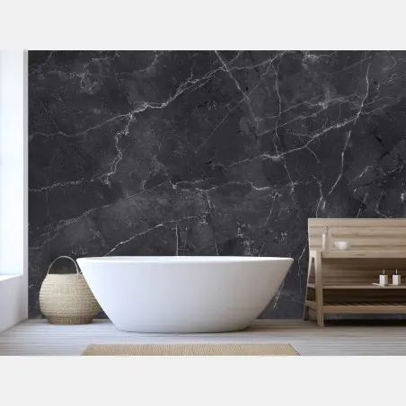 Wall mural black marble texture wall art • Wallissimo®