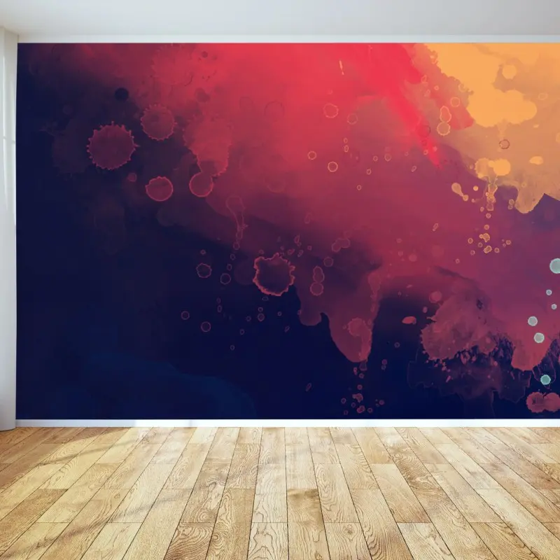 Wall mural vibrant watercolor abstract splash