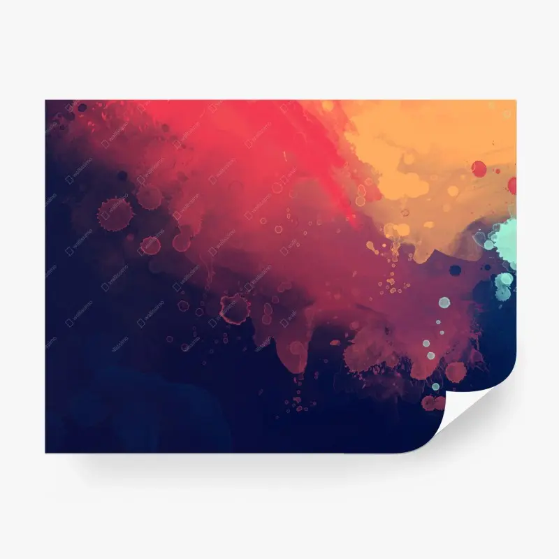 Wall mural vibrant watercolor abstract splash