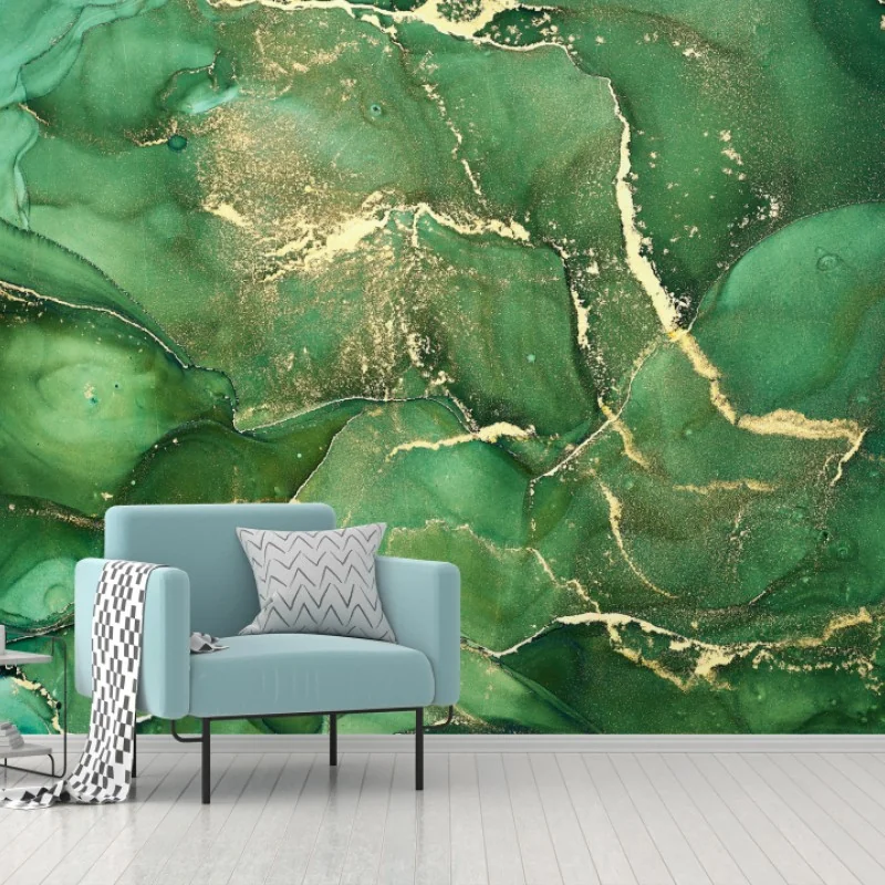 Wall mural emerald fluid marble abstract