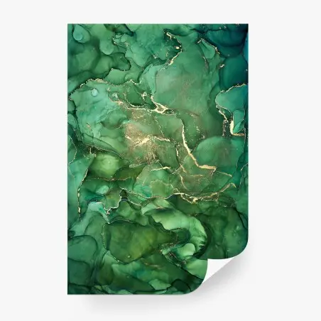 Wall mural emerald fluid marble abstract • Wallissimo®