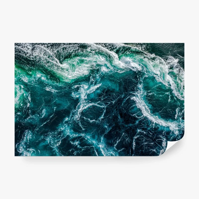 Wall mural turquoise maelstrom: abstract ocean waves