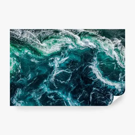 Wall mural turquoise maelstrom: abstract ocean waves • Wallissimo®