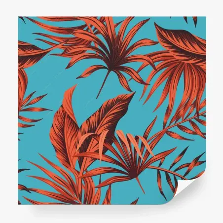 Wall mural vibrant turquoise tropical leaves • Wallissimo®