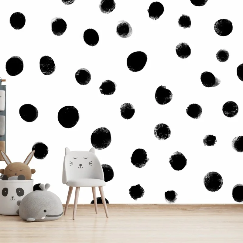 Wall mural monochrome polka dot pattern
