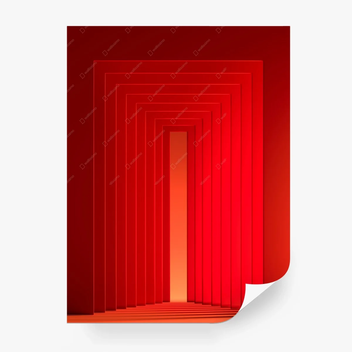 Wall mural bold red geometric portal • Wallissimo®