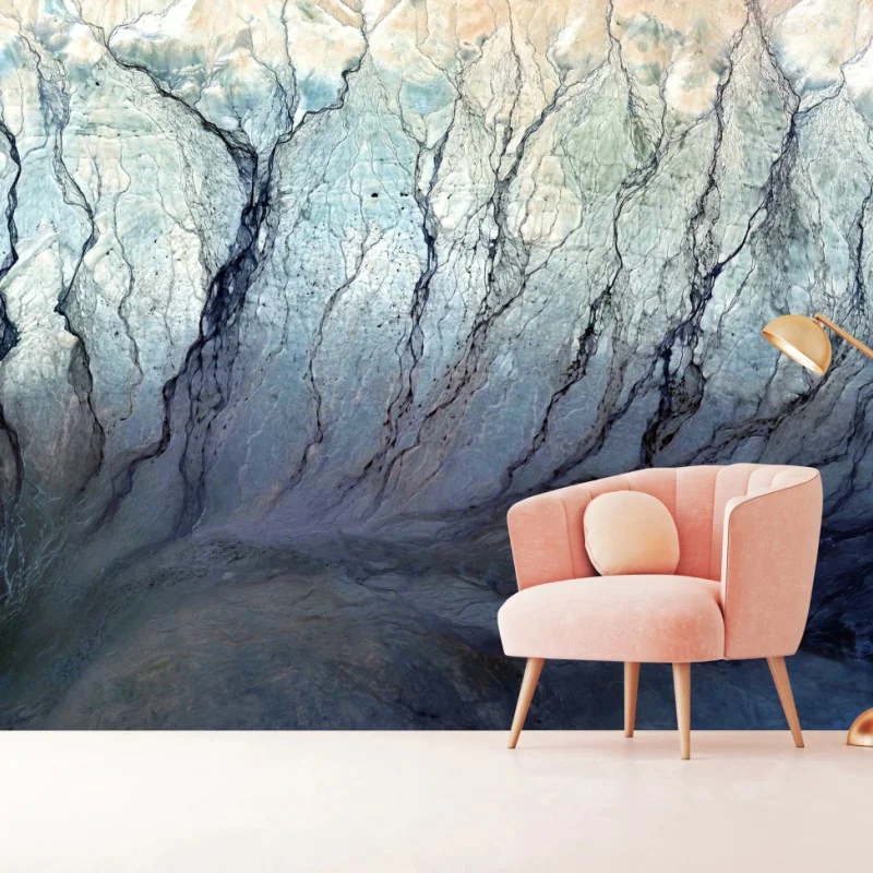 Wall mural turquoise river delta abstract