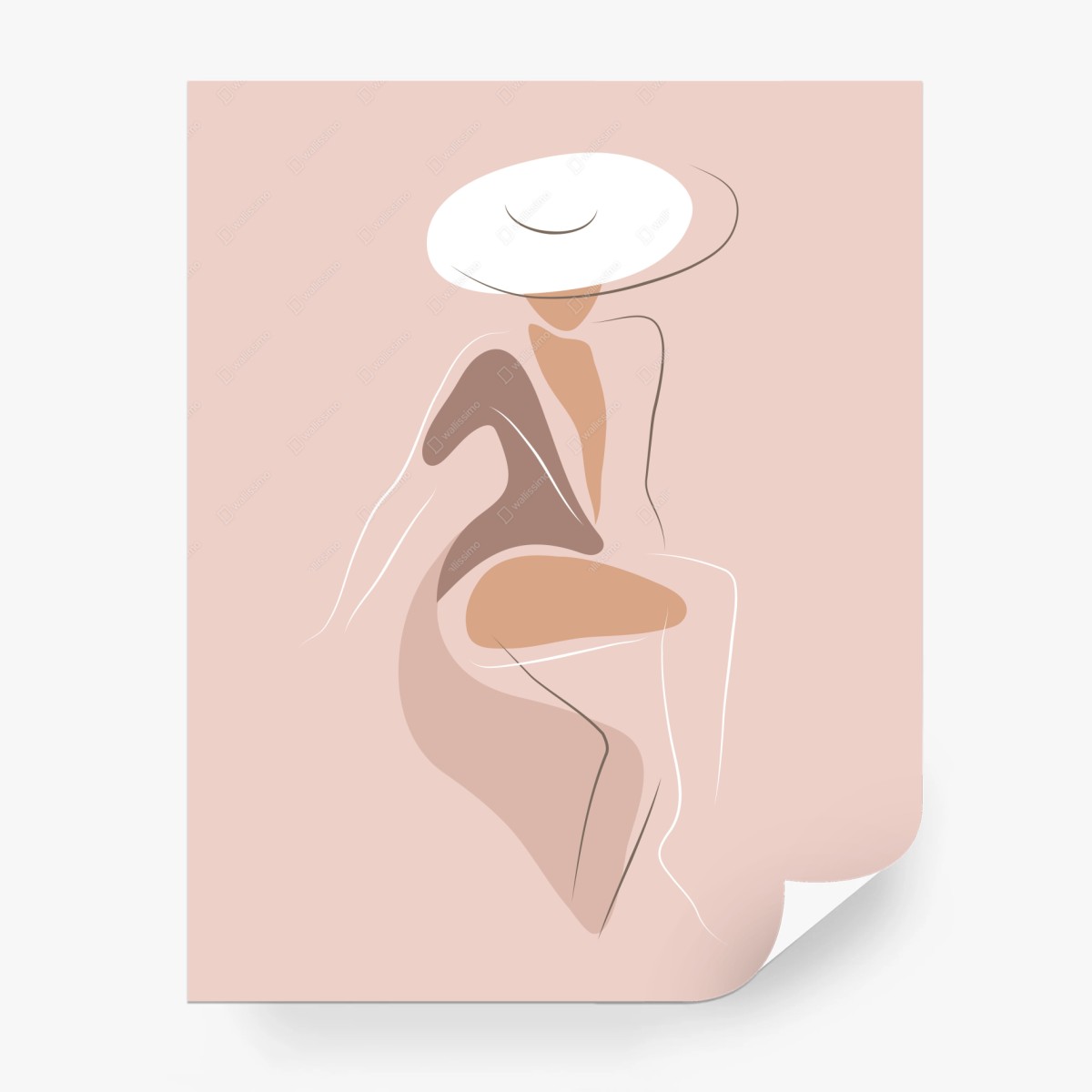 Wall mural elegant contour in blush • Wallissimo®