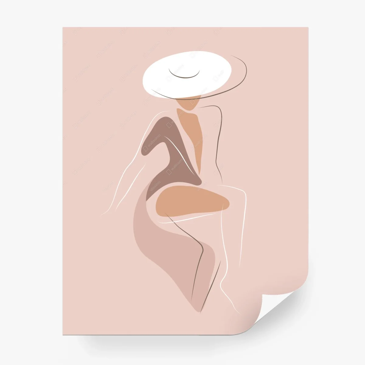 Wall mural elegant contour in blush • Wallissimo® Wall mural elegant contour in blush • Wallissimo®