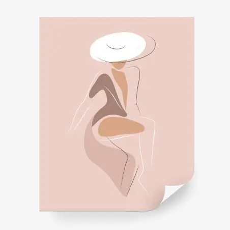 Wall mural elegant contour in blush • Wallissimo®